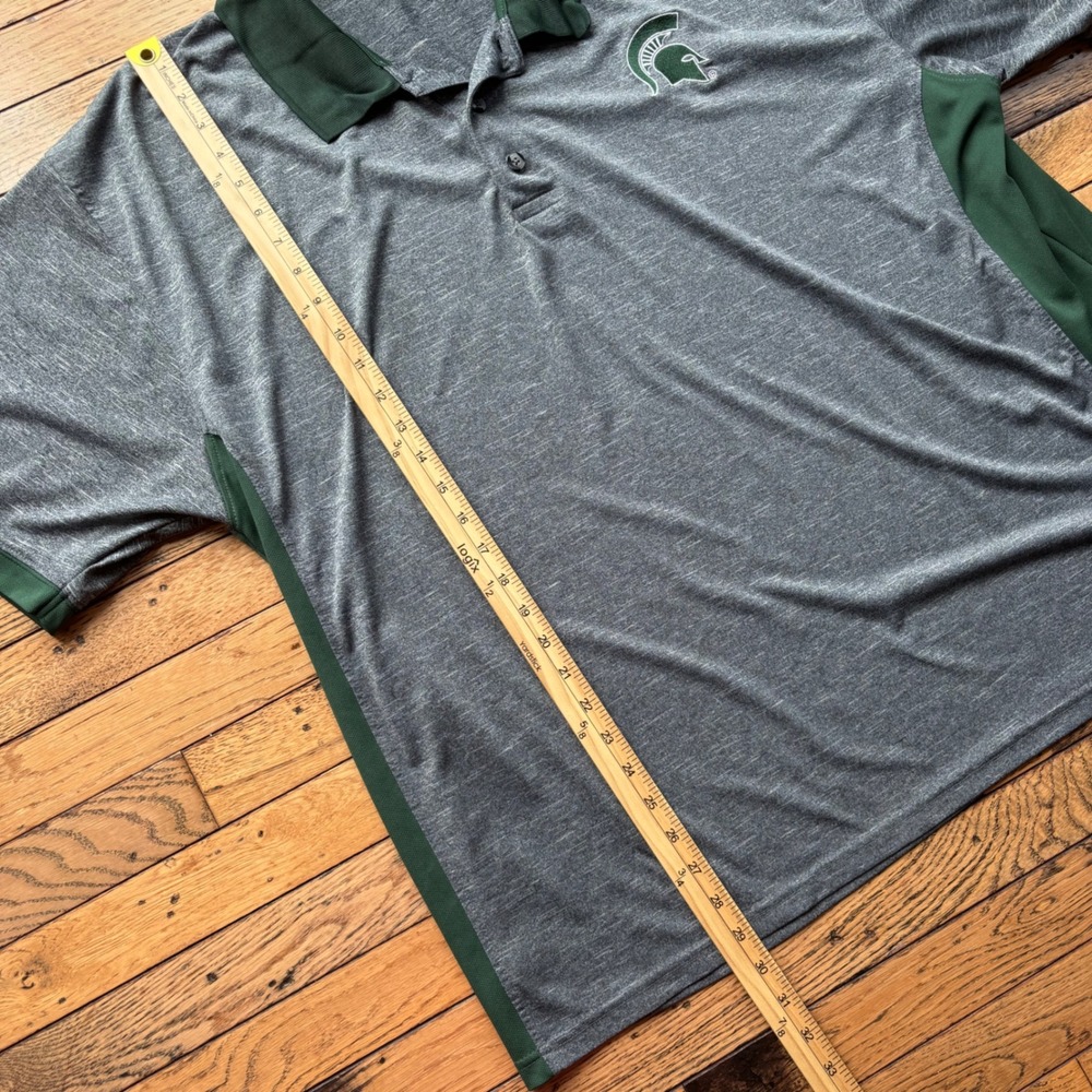 Pro Edge Michigan State Spartans Polo Shirt Mens 3XL Gray Green Golf - Picture 6 of 10